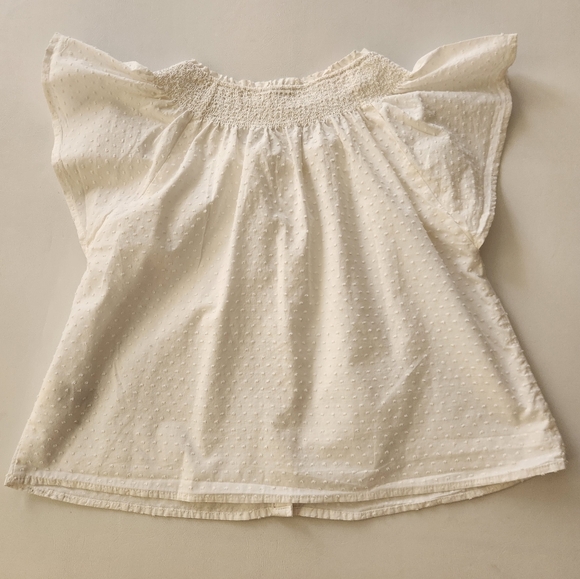 BB DAKOTA Steve Madden Fairy dust smocked Swiss dot flutter sleeve top - Picture 8 of 11